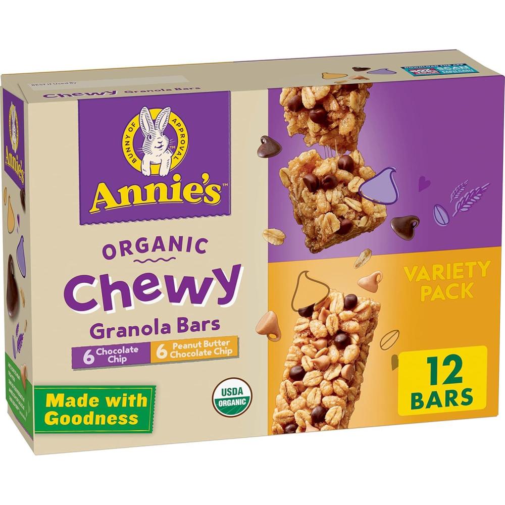 image:imageAnnies Organic Chewy Granola Bars Chocolate Chip 6 Bars 534 oz Pack of 12Chocolate Chip and Peanut Butter Chocolate
