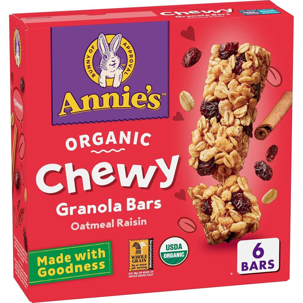 image:imageAnnies Organic Chewy Granola Bars Chocolate Chip 6 Bars 534 oz Pack of 12Oatmeal Raisin