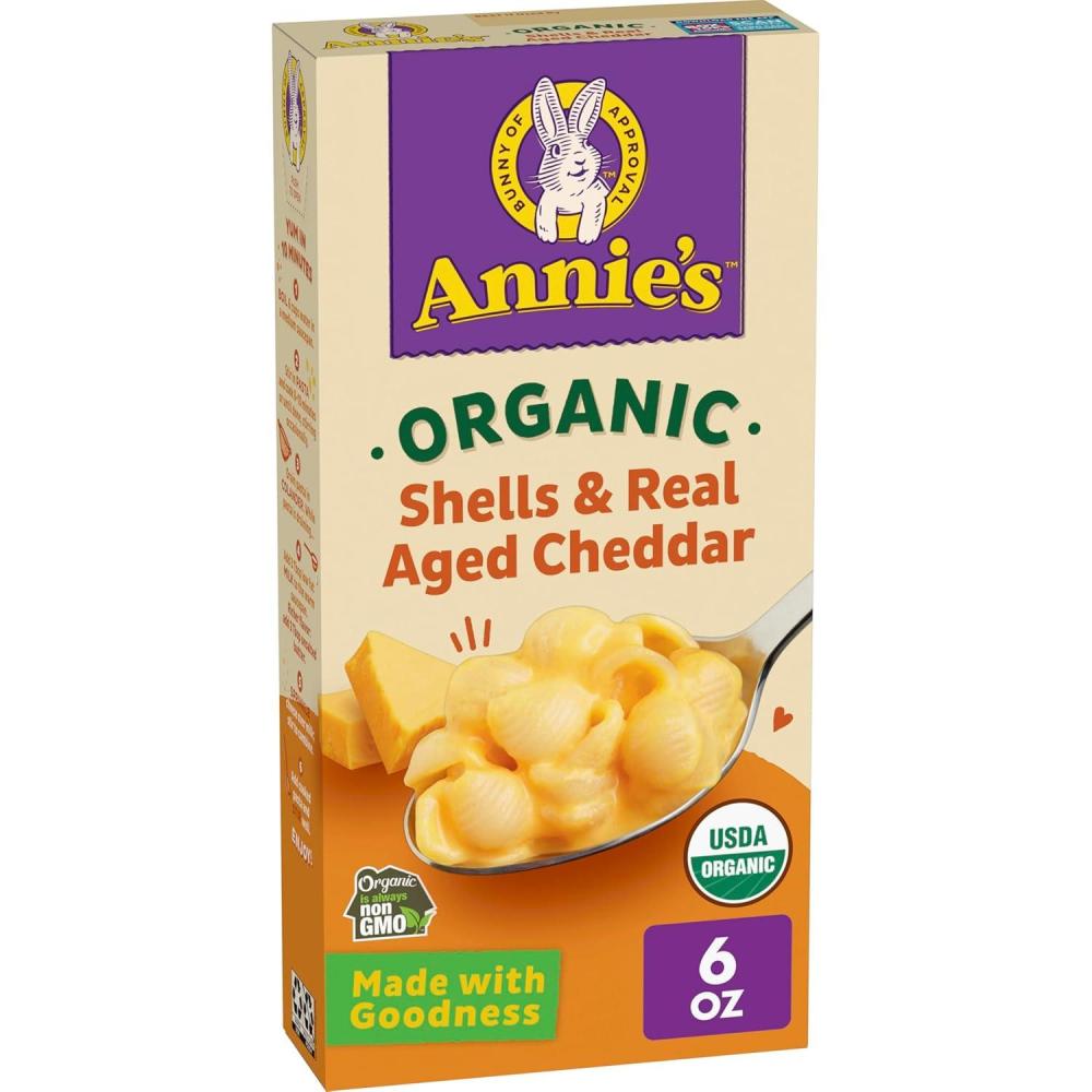 image:imageAnnies Organic Macaroni and Classic Cheddar Made with Real Cheese 6 oz Pack of 12Real Aged Cheddar