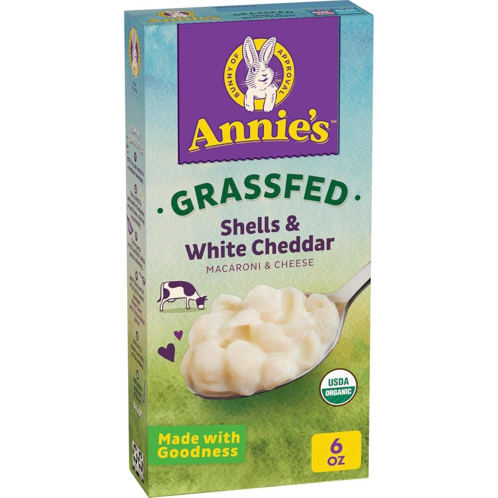 image:imageAnnies Organic Shells and Real Aged Cheddar Made with Real Cheese 6 oz Pack of 12Shells White Cheddar