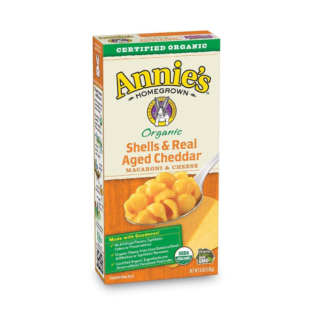 image:imageAnnies Organic Shells and White Cheddar Made with Real Cheese 6 oz Pack of 12Shells Real Aged Cheddar