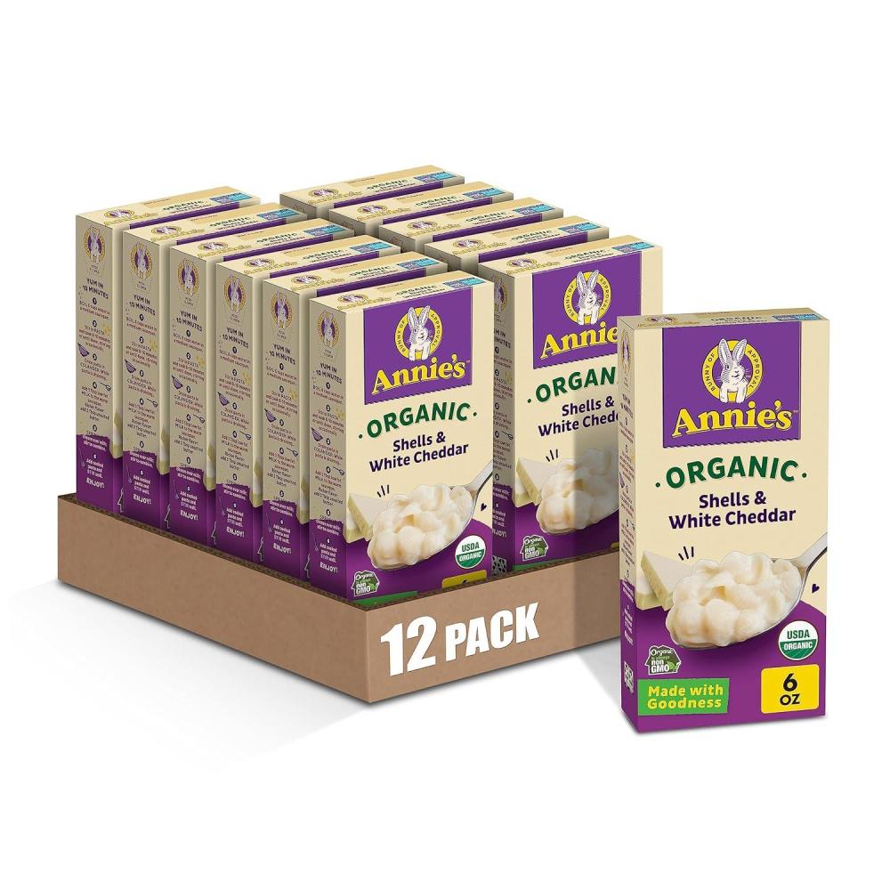 image:imageAnnies Organic Shells and White Cheddar Made with Real Cheese 6 oz Pack of 12White Cheddar