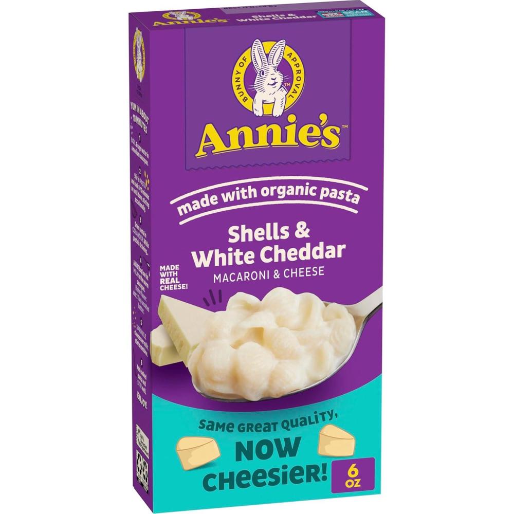 image:imageAnnies Shells and White Cheddar Made with Organic Pasta and Real Cheese Family Size 105 oz Pack of 6White Cheddar