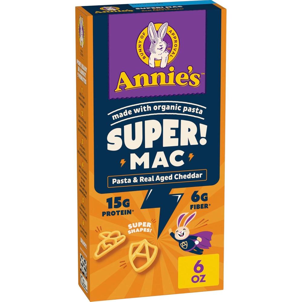 image:imageAnnies Super Mac Shells and White Cheddar Made with Organic Pasta 6 oz Pack of 12Real Aged Cheddar
