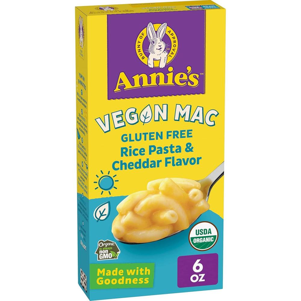 image:imageAnnies Vegan Mac Rice Pasta and Cheddar Flavor Dinner with Organic Gluten Free Pasta 6 OZ Pack of 12Cheddar