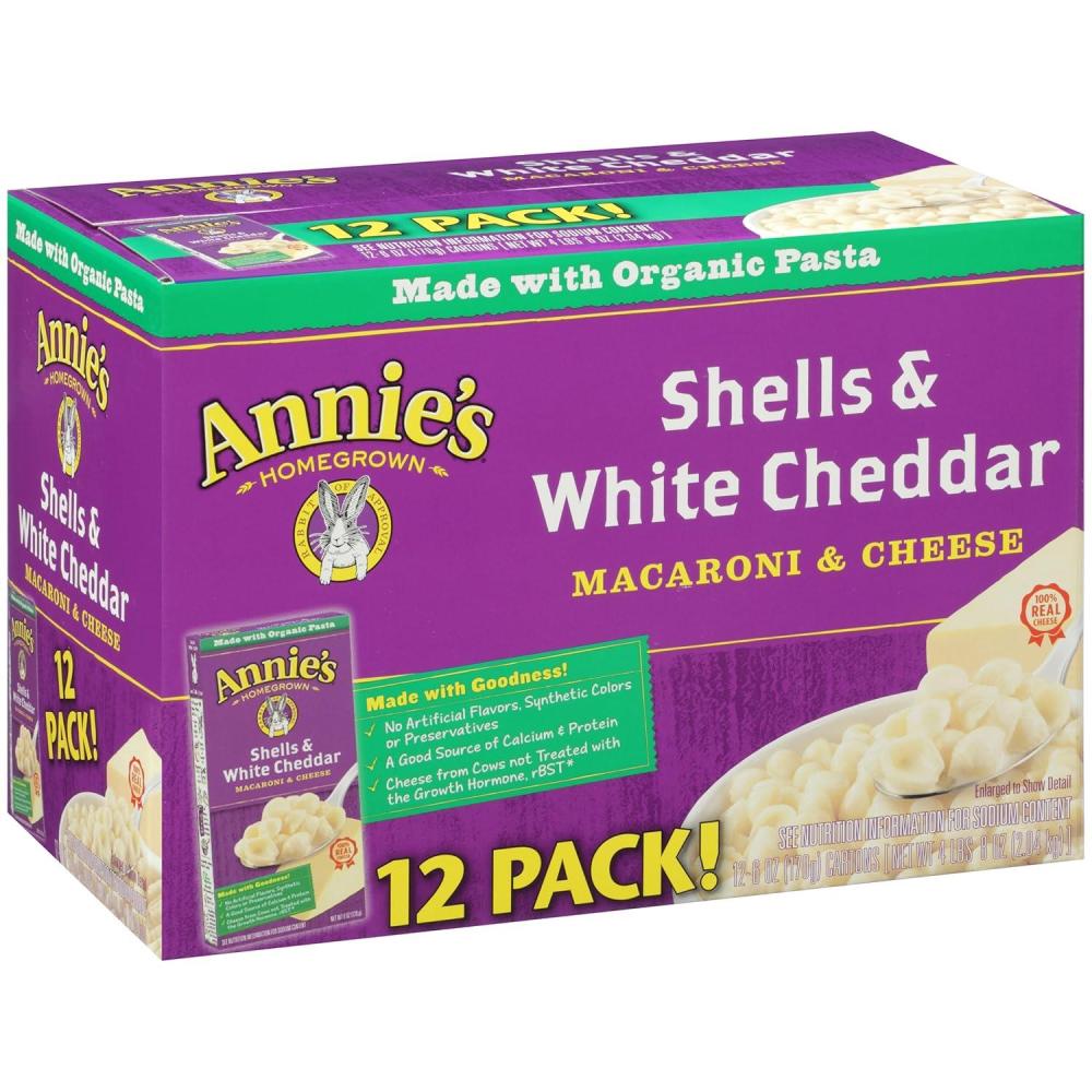 image:imageAnnies White Cheddar Shells Macaroni amp Cheese Dinner with Organic Pasta 4 Ct 6 OZ Boxes Pack of 4Cheddar