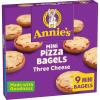 Annie’s Frozen Mini Pizza Bagels, Three Cheese, Snacks, 9 Ct, 6.65 oz(6.65 Ounce)