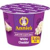 Annie’s Real Aged Cheddar Microwavable Mac and Cheese Cup with Organic Pasta, Made with Real Cheese, Dinner Side or Snacks, 2.01 oz (Pack of 12)(White Cheddar)
