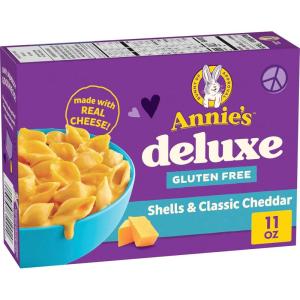 Annie’s Deluxe Gluten Free Shells and Classic Cheddar, Pasta and Cheese Sauce, Made with Real Cheese, 11 oz (Pack of 12)(Classic Cheddar)