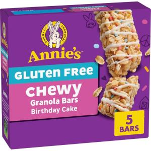 Annie’s Gluten Free Chewy Granola Bars, Double Chocolate Chip, 5 Bars, 4.9 oz (Pack of 12)(Birthday Cake)