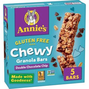 Annie’s Gluten Free Chewy Granola Bars, Double Chocolate Chip, 5 Bars, 4.9 oz (Pack of 12)(Double Chocolate Chip)