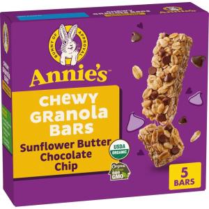 Annie’s Gluten Free Chewy Granola Bars, Double Chocolate Chip, 5 Bars, 4.9 oz (Pack of 12)(Sunflower Butter Chocolate Chip)