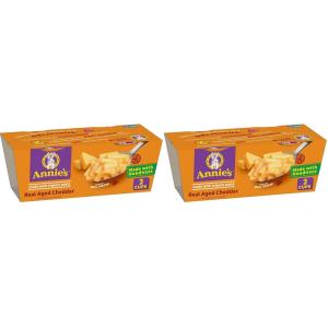 Annie’s Macaroni and Cheese, Real Aged Cheddar and Organic Pasta, Microwavable Cups, 2 Ct, 4.02 oz(4.02 Ounce (Pack of 2))