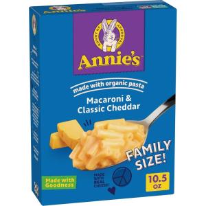 Annie’s Macaroni and Classic Cheddar, Made with Organic Pasta and Real Cheese, 4 Ct, 24 oz(10.5 Ounce (Pack of 1))