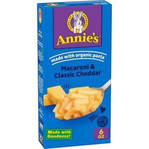 Annie’s Macaroni and Classic Cheddar, Made with Organic Pasta and Real Cheese, 4 Ct, 24 oz(6 Ounce (Pack of 1))