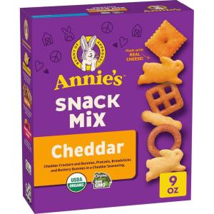 Annie’s Organic Assorted Crackers and Pretzels Snack Mix, 9 oz(Cheddar Cheese)