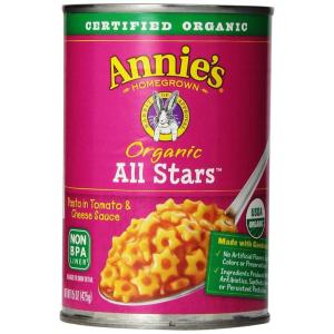 Annie’s Organic Bernie O’s, Canned Pasta in Tomato and Cheese Sauce, 15 oz (Pack of 12)(All Stars)