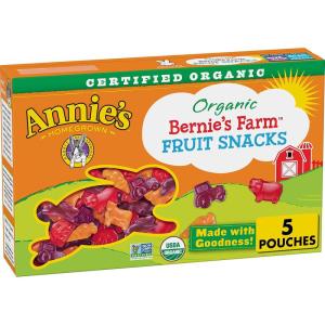 Annie’s Organic Bernie’s Farm Fruit Snacks, Gluten Free, 5 Pouches, 4 oz.(Bernie’S Farm)