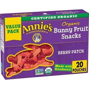 Annie’s Organic Berry Patch Bunny Fruit Snacks, Gluten Free, 16 oz, 20 ct(Fruit Snacks)