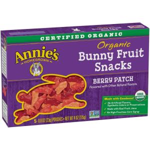 Annie’s Organic Bunny Fruit Flavored Snacks, Summer Strawberry, Gluten Free, Value Pack, 22 Pouches, 15.4 oz(Organic)