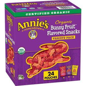 Annie’s Organic Bunny Fruit Flavored Snacks, Summer Strawberry, Gluten Free, Value Pack, 22 Pouches, 15.4 oz(Variety)