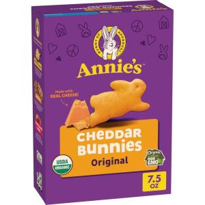 Annie’s Organic Cheddar Bunnies Baked Snack Crackers, Original, 7.5 oz(Cheddar)