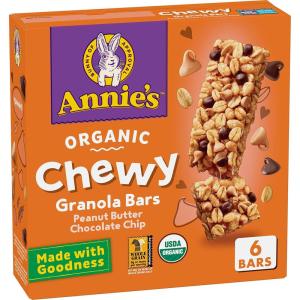 Annie’s Organic Chewy Granola Bars, Chocolate Chip, 6 Bars, 5.34 oz (Pack of 12)(Peanut Butter Chocolate Chip)