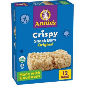 Annie’s Organic Original Crispy Snack Bars, Gluten Free, Value Pack, 12 Bars, 9.36 oz(Original)