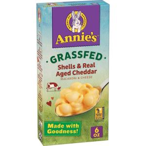 Annie’s Organic Shells and Real Aged Cheddar, Made with Real Cheese, 6 oz (Pack of 12)(Real Aged Cheddar)
