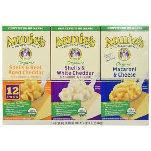 Annie’s Organic Shells and White Cheddar, Made with Real Cheese, 6 oz (Pack of 12)(Cheese)