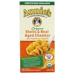 Annie’s Organic Shells and White Cheddar, Made with Real Cheese, 6 oz (Pack of 12)(Unflavored)