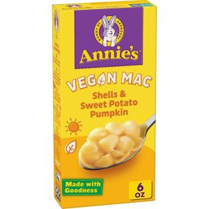 Annie’s Organic Vegan Mac Shells and Sweet Potato Pumpkin, Pasta and Sauce, 6 oz (Pack of 12)(Sweet Potato Pumpkin)
