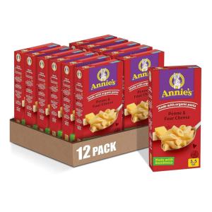 Annie’s Penne and Four Cheese, Made with Organic Pasta and Real Cheese, 5.5 oz (Pack of 12)(Four Cheese)