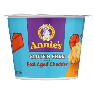 Annie’s Real Aged Cheddar Microwave Mac and Cheese with Gluten Free Pasta Cups, 2 Ct, 4.02 oz (Pack of 6)(Cheese)
