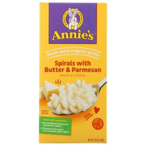 Annie’s Spirals with Butter and Parmesan, Made with Organic Pasta and Real Cheese, 5.25 oz (Pack of 12)(Unflavored)