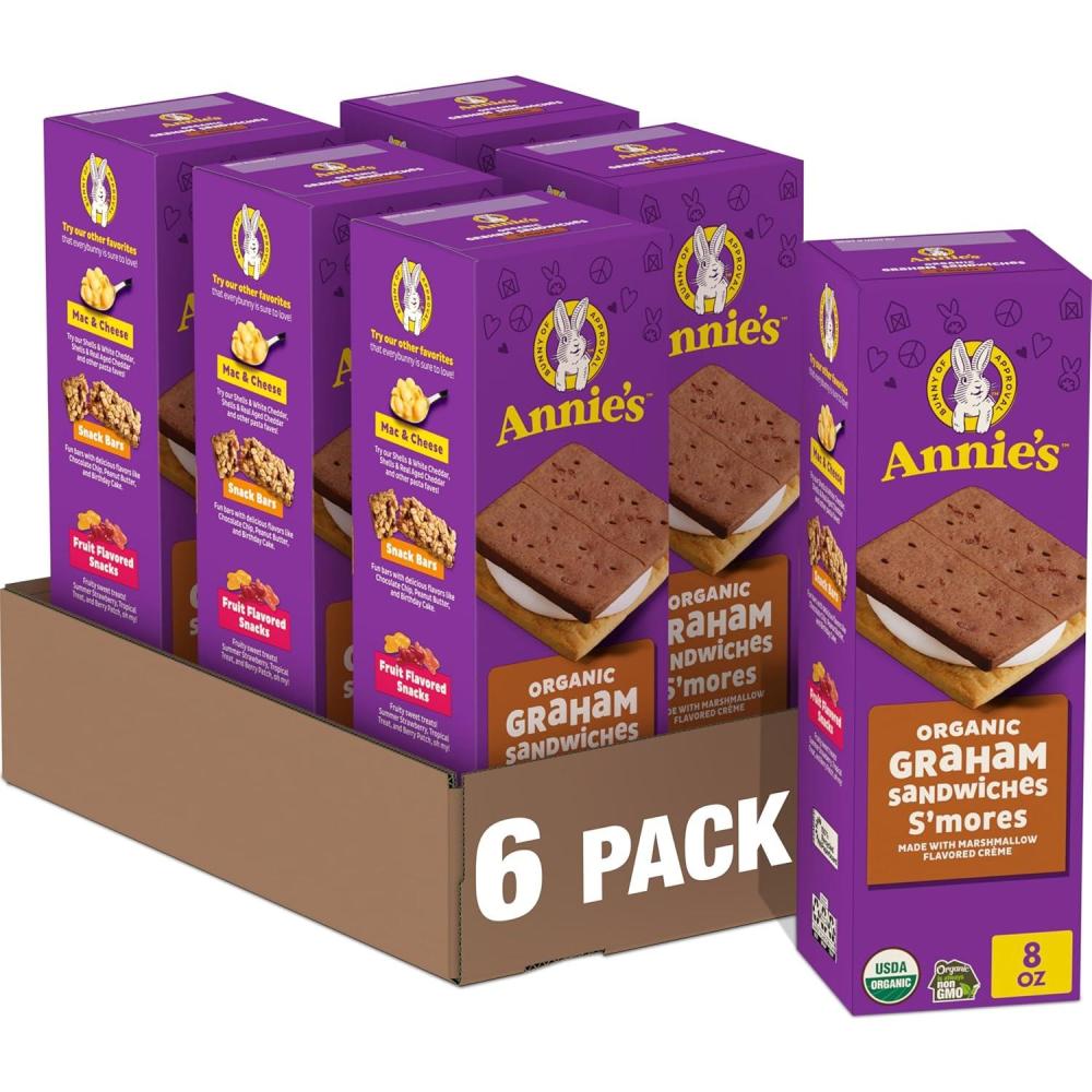 image:imageAnnies Organic Graham Sandwich Cookies Birthday Cake 12 Cookies 8 oz Pack of 6Smores